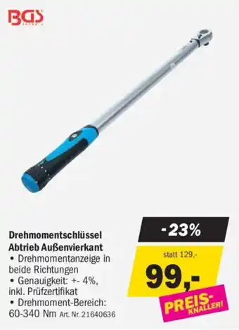 Drehmomentschlüssel abtrieb außenvierkant