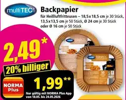 Norma Backpapier Angebot