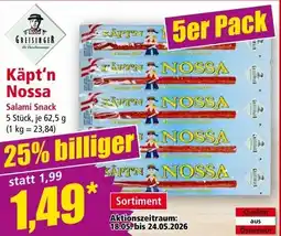 Norma Käpt'n nossa salami snack Angebot