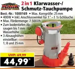 Norma 2 in 1 Klarwasser Schmutz-Tauchpumpe Angebot