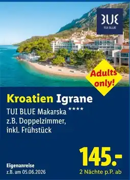 Lidl Reisen Kroatien Igrane Angebot