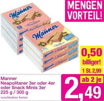 Sutterlüty Manner Neapolitaner 3er Oder 4er Oder Snack Minis 3er 225g/300g Angebot