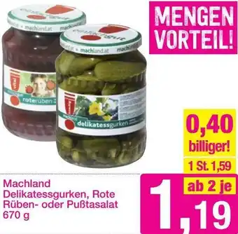 Sutterlüty Machland Delikatessgurken, Rote Rüben-Oder Pußtasalat 670g Angebot