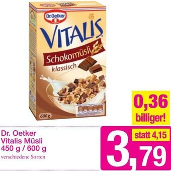Sutterlüty Dr. Oetker Vitalis Müsli 450 g/600 g Angebot