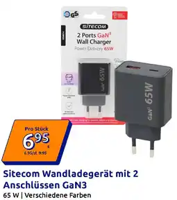Action Sitecom Wandladegerät mit 2 Anschlüssen GaN3 Angebot
