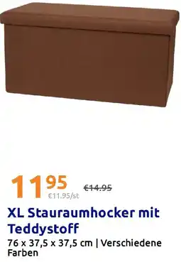 Action XL Stauraumhocker mit Teddystoff Angebot