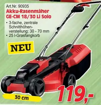 Zgonc Akku-Rasenmäher GE-CM 18/30 Li Solo Angebot
