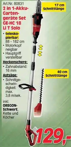 Zgonc 2 in 1-Akku- Garten- geräte Set GE-HC 18 Li T Solo Angebot