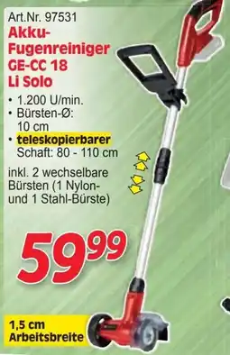 Zgonc Akku- Fugenreiniger GE-CC 18 Li Solo Angebot