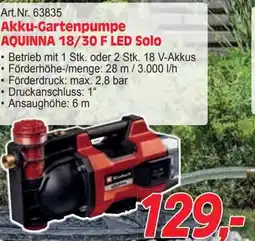 Zgonc Akku-Gartenpumpe AQUINNA 18/30 F LED Solo Angebot