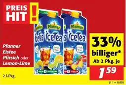 Nah&Frisch Pfanner Eistee Pfirsich oder Lemon-Lime Angebot