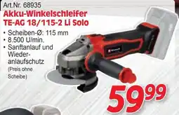 Zgonc Akku-Winkelschleifer TE-AG 18/115-2 Li Solo Angebot