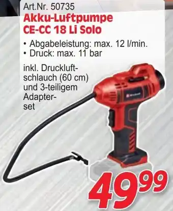 Zgonc Akku-Luftpumpe CE-CC 18 Li Solo Angebot
