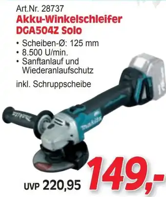 Zgonc Akku-Winkelschleifer DGA504Z Solo Angebot