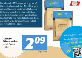Strasser Markt UNIpur Käsescheiben 150g Angebot