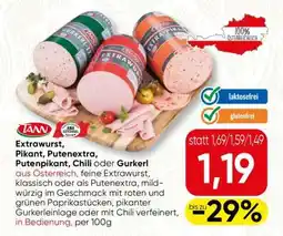 Spar Extravurst, Pikant, Putenextra, Putenpikant, Chili oder Gurkerl Angebot