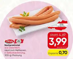 Spar TANN Sacherwürstel Angebot
