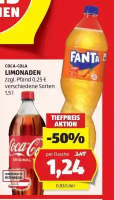 Hofer Coca Cola Limonaden Angebot