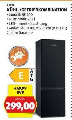 Hofer CEEM KÜHL-/GEFRIERKOMBINATION Angebot