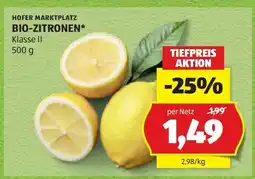 Hofer BIO-ZITRONEN Angebot