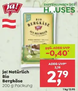 ADEG Ja! natürlich bio bergkäse Angebot