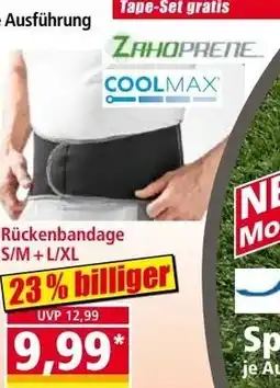 Norma Rückenbandage S/M+L/XL Angebot