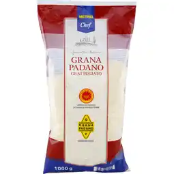 Metro Grana Padano gerieben, Preisangabe ohne MwSt. (Preis inkl. MwSt. 17,29 €), METRO Angebot