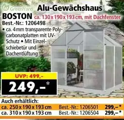 Norma Greenyard alu-gewächshaus boston Angebot