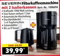 Norma Severin filterkaffeemaschine mit 2 isolierkannen Angebot