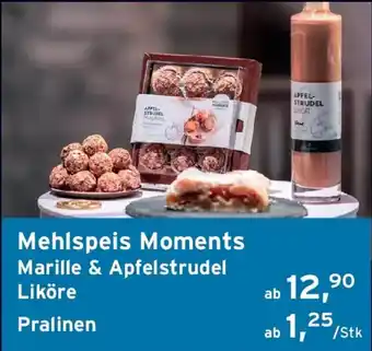 Mehlspeis Moments Marille & Apfelstrudel Liköre Pralinen