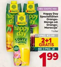 Billa Happy Day Spezialitäten Orange-Mango od. Orange-Maracuja Angebot