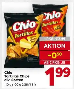 Billa Chio Tortillas Chips div. Sorten Angebot