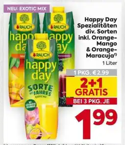 Billa Happy Day Spezialitäten div. Sorten inkl. Orange-Mango & Orange-Maracuja Angebot