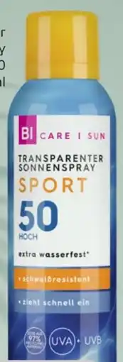 Bipa Bi Care Sun Transparenter Sonnenspray Sport LSF50 Angebot