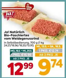 Billa Ja! Natürlich Bio-Faschiertes vom Weidegenussrind Angebot