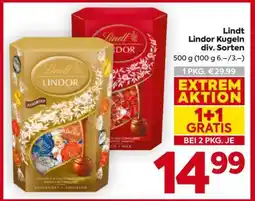 Billa Lindt Lindor Kugeln div. Sorten Angebot