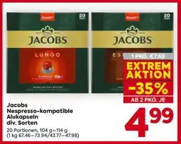 Billa Jacobs Nespresso-kompatible Alukapseln div. Sorten Angebot