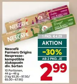 Billa Nescafé Farmers Origins Nespresso-kompatible Alukapseln div. Sorten Angebot
