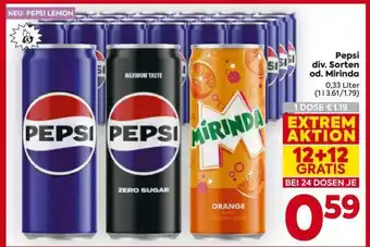Billa Pepsi div. Sorten od. Mirinda Angebot