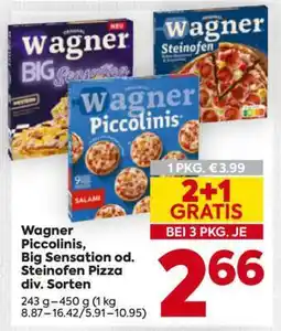 Billa Wagner Piccolinis, Big Sensation od. Steinofen Pizza div. Sorten Angebot