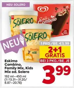 Billa Eskimo Combino, Family Mix, Kids Mix od. Solero Angebot