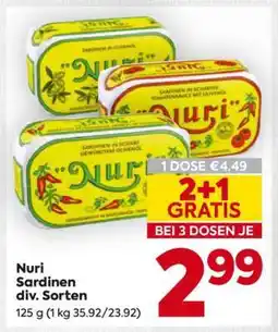 Billa Nuri Sardinen div. Sorten Angebot