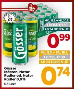 Billa Gösser Märzen, Natur-radler od. Natur-radler 0,0% Angebot