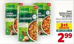 Billa Knorr Meister Kessel Dosensuppen div. Sorten Angebot