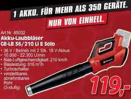 Zgonc Akku-Laubbläser GE-LB 36/210 Li E Solo Angebot