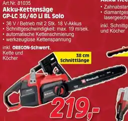 Zgonc Akku-Kettensäge GP-LC 36/40 Li BL Solo Angebot