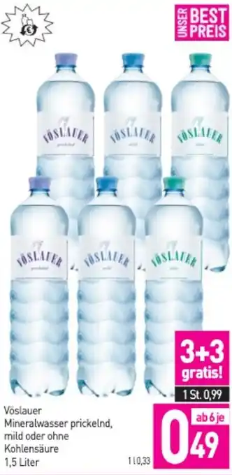 Vöslauer Mineralwasser prickelnd, mild oder ohne Kohlensäure