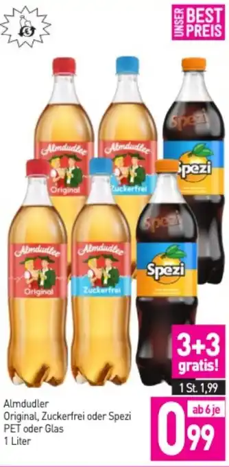 Almdudler Original, Zuckerfrei oder Spezi PET oder Glas