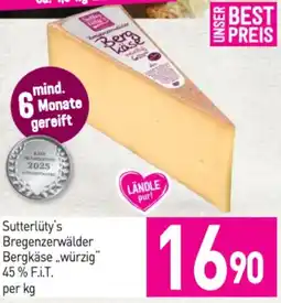 Sutterlüty Sutterlüty's Bregenzerwälder Bergkäse „würzig" 45% F.i.T. per kg Angebot