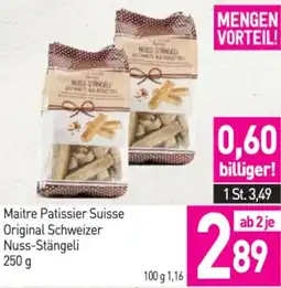 Sutterlüty Maitre Patissier Suisse Original Schweizer Nuss-Stängeli Angebot